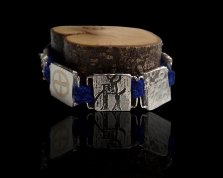 Selma Rocks bracelet by Lizzy McLoren - Silver, gold, cotton